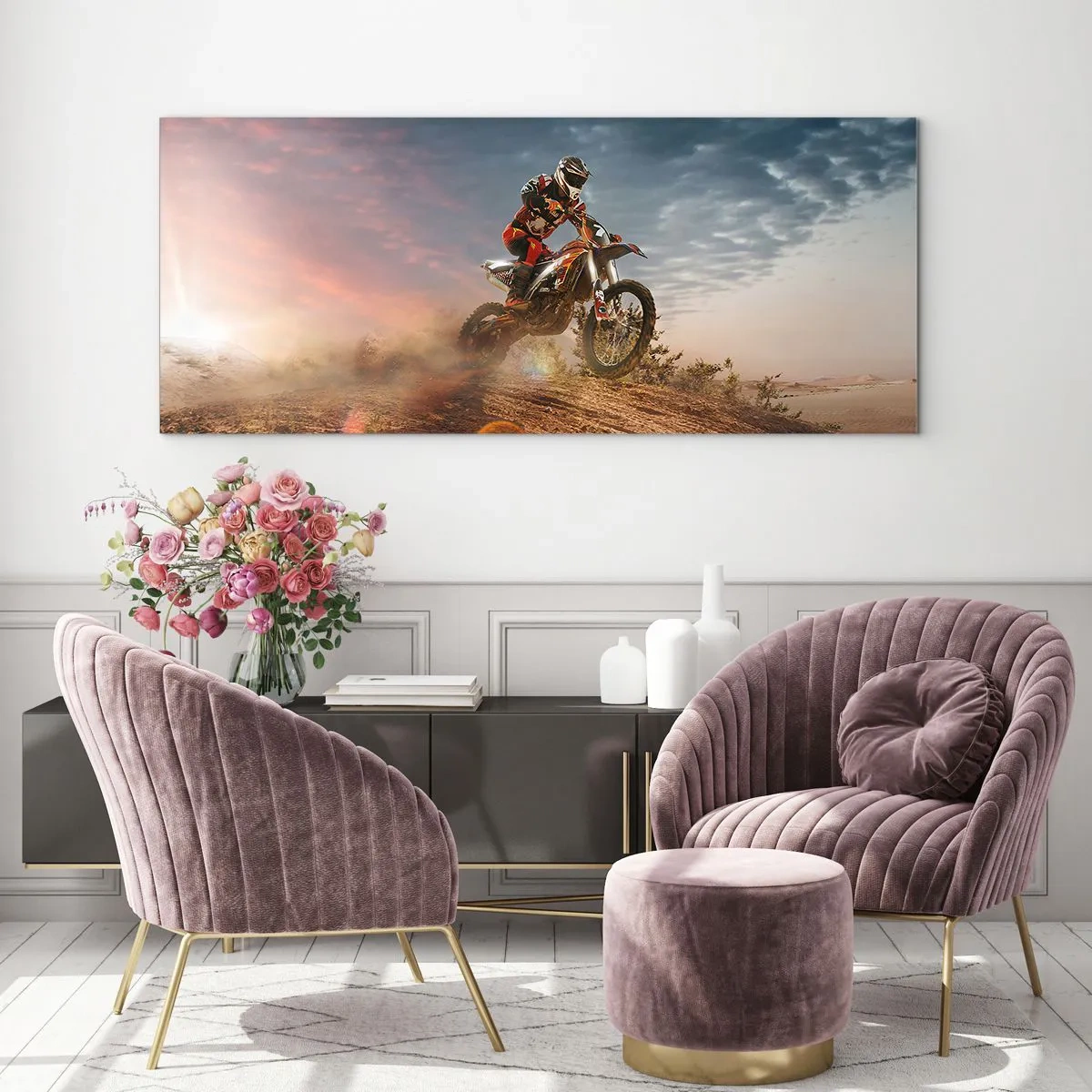 Glastavla - Bild på glas - För segern - 100x40 cm