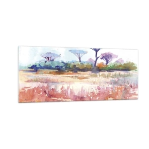 Glastavla - Bild på glas - Savannens färg - 100x40 cm