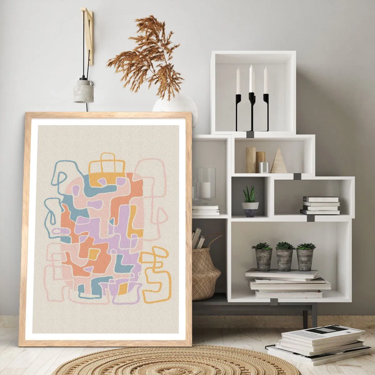 Affisch i ram av ljusek - Labyrint - ett glädjefyllt äventyr - 30x40 cm