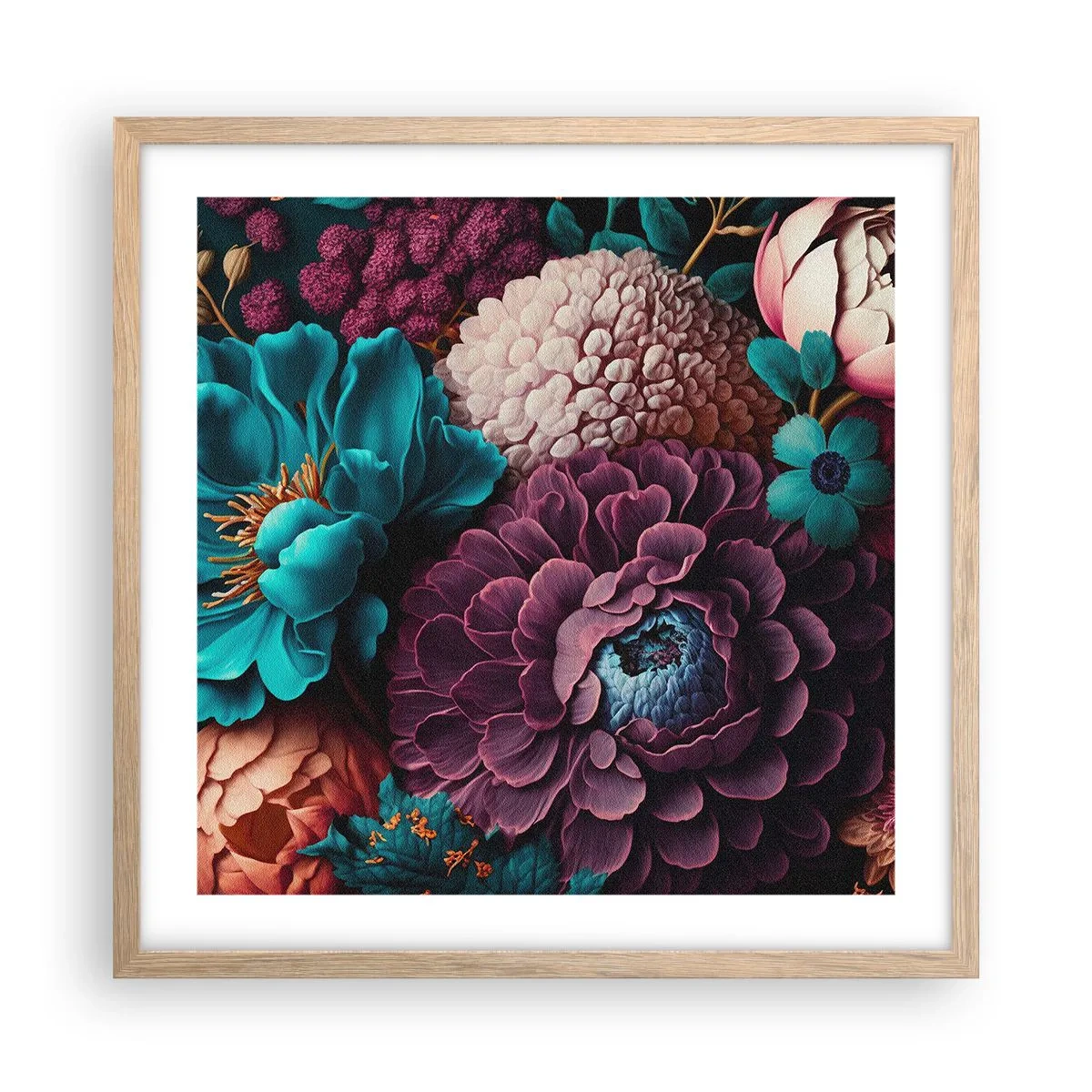 Affisch i ram av ljusek - Natur i överflöd - 50x50 cm