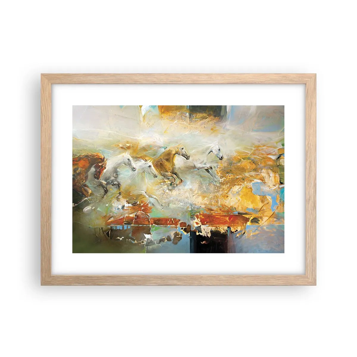 Affisch i ram av ljusek - Galopp genom ljuset - 40x30 cm