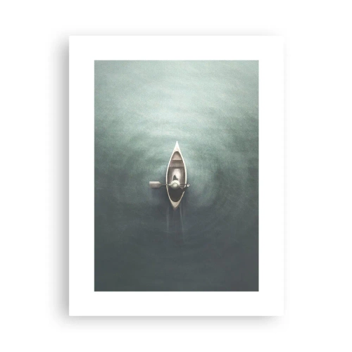 Affisch - Över en månbelyst sjö - 30x40 cm