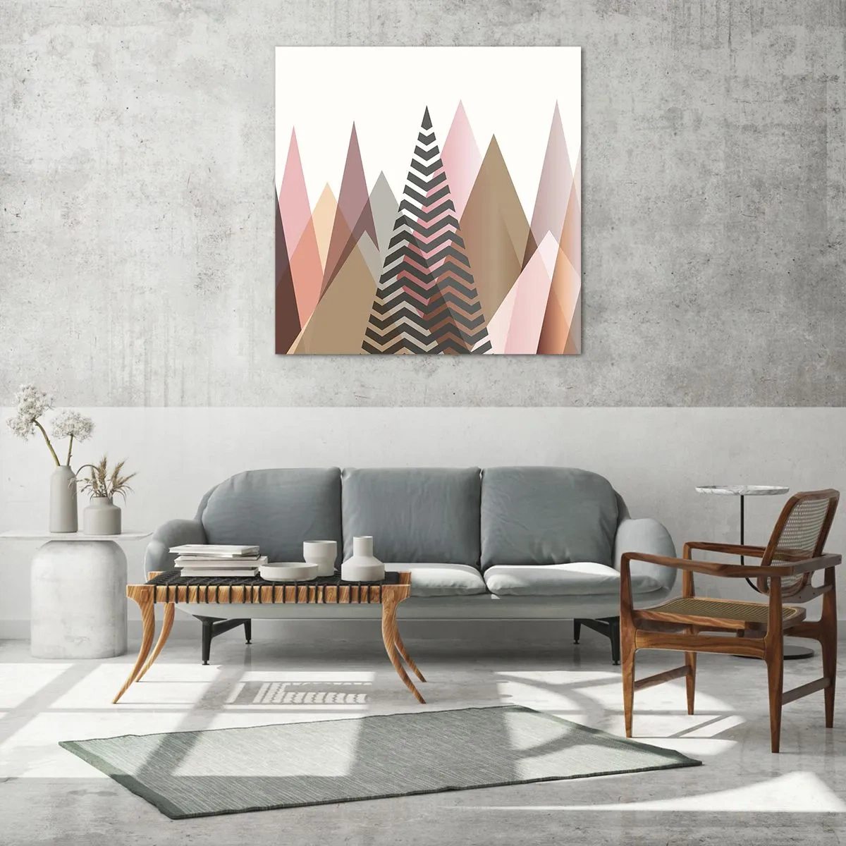 Glastavla - Bild på glas - Utsikt över pyramider - 40x40 cm