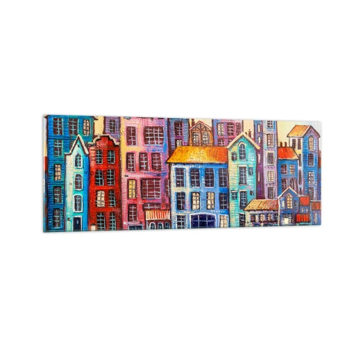 Glastavla - Bild på glas - En sagostad  - 140x50 cm