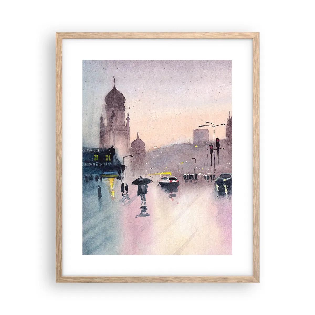 Affisch i ram av ljusek - I regnig dimma - 40x50 cm