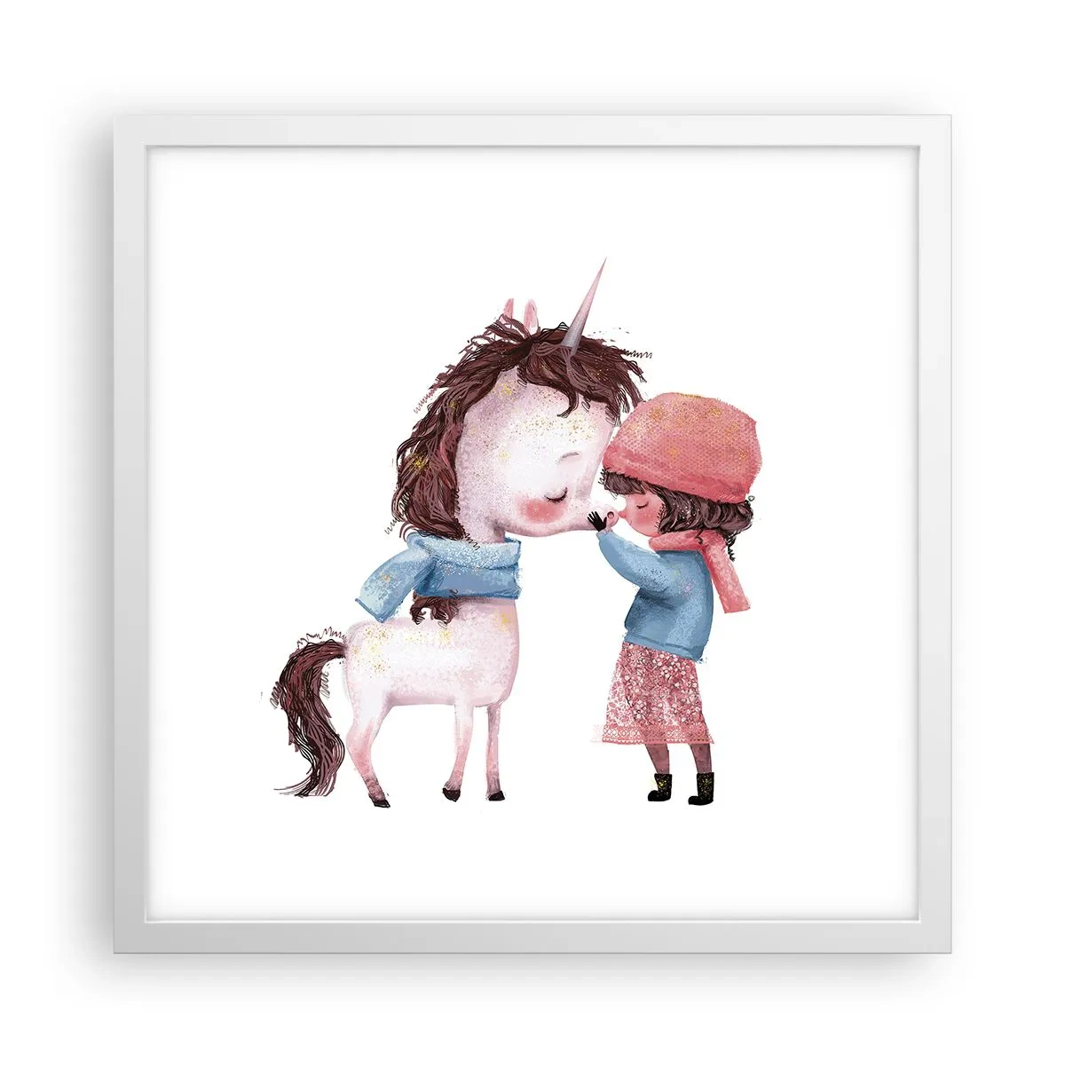 Affisch i vit ram - Vintersaga - 40x40 cm