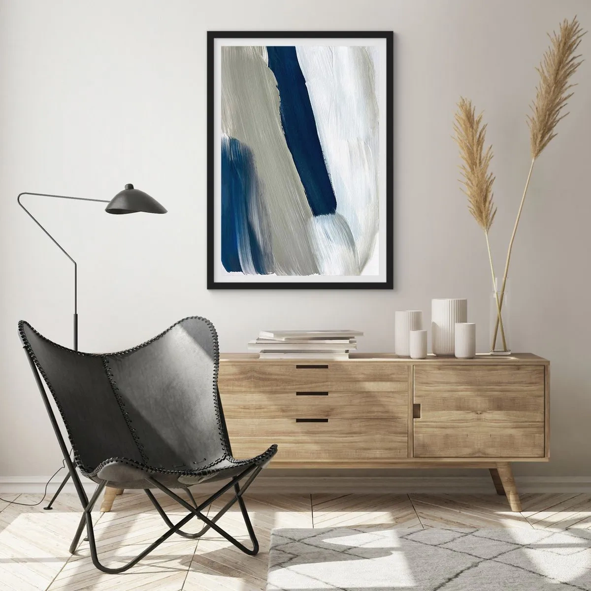 Affisch i svart ram - Möte med vitt - 61x91 cm