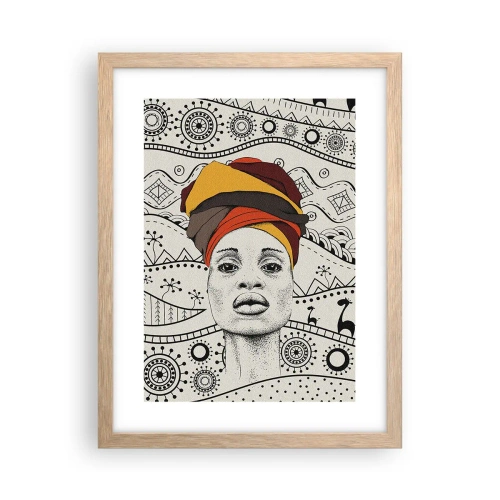 Affisch i ram av ljusek - Afrikanskt porträtt - 30x40 cm