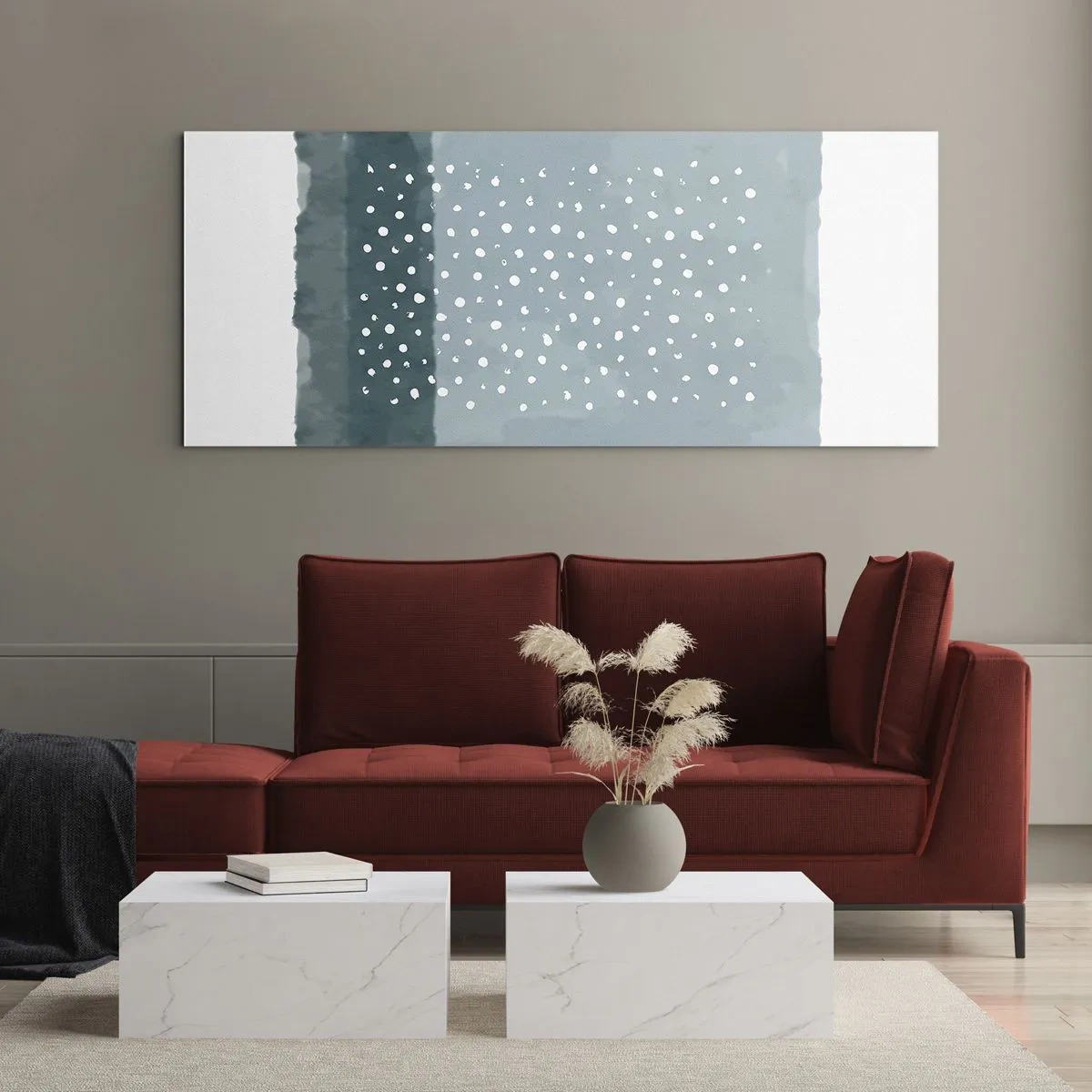 Glastavla - Bild på glas - Uppstådda ur det blåa - 120x50 cm