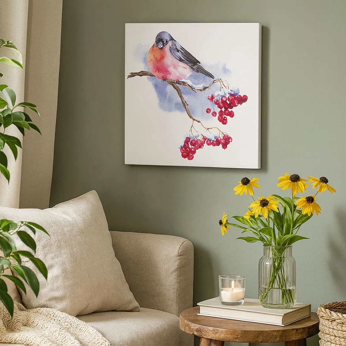 Canvastavla - Bild på duk - Vinter i färger - 30x30 cm