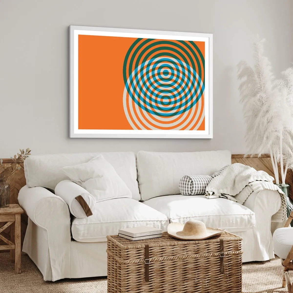 Affisch i vit ram - Abstrakt cirkulär variation - 40x30 cm