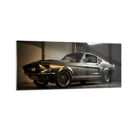 Glastavla - Bild på glas - Tillbaka till det förflutna - 100x40 cm