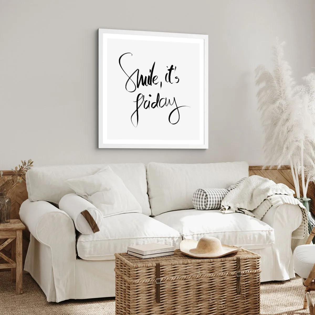 Affisch i vit ram - Riktig glädje - 40x40 cm