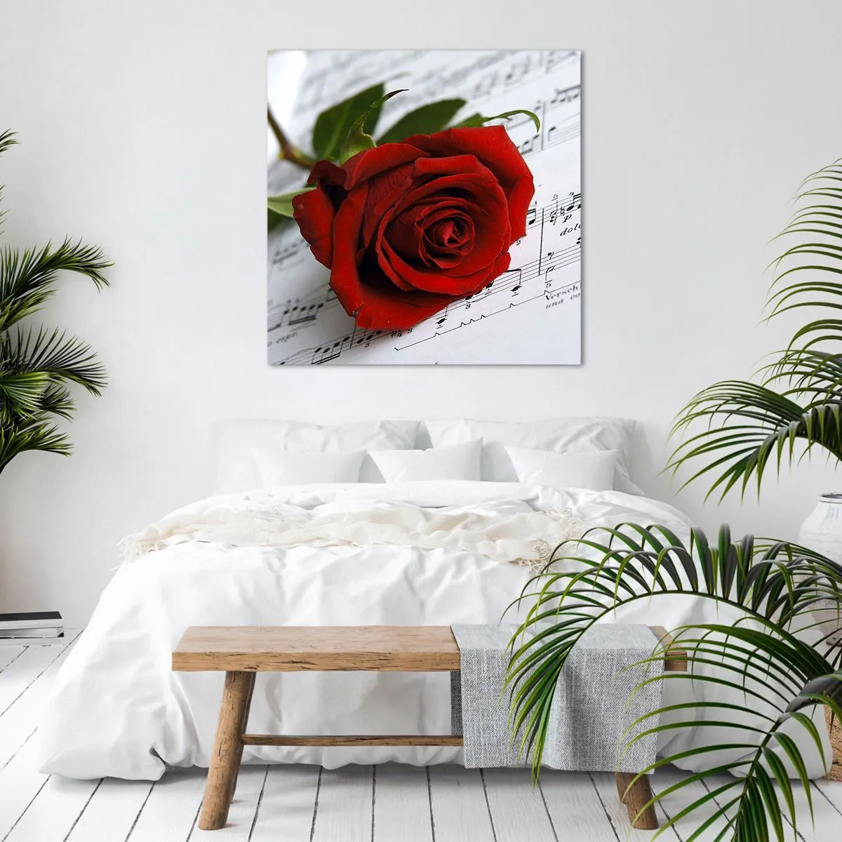 Canvastavla - Bild på duk - Känslornas musik i scharlakansröd - 40x40 cm