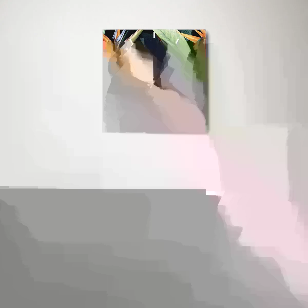 Väggklocka - Klocka på glas - Tropikens brinnande blommor - 30x30 cm