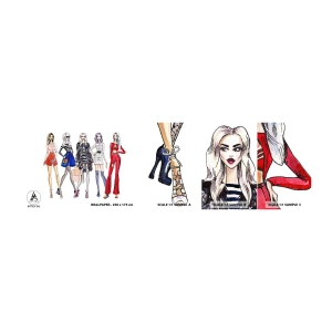 Provbit av självhäftande fototapet Deluxe Sticker - Every week Fashion Week - Kvinna, Mode, Modell - 100x30 cm