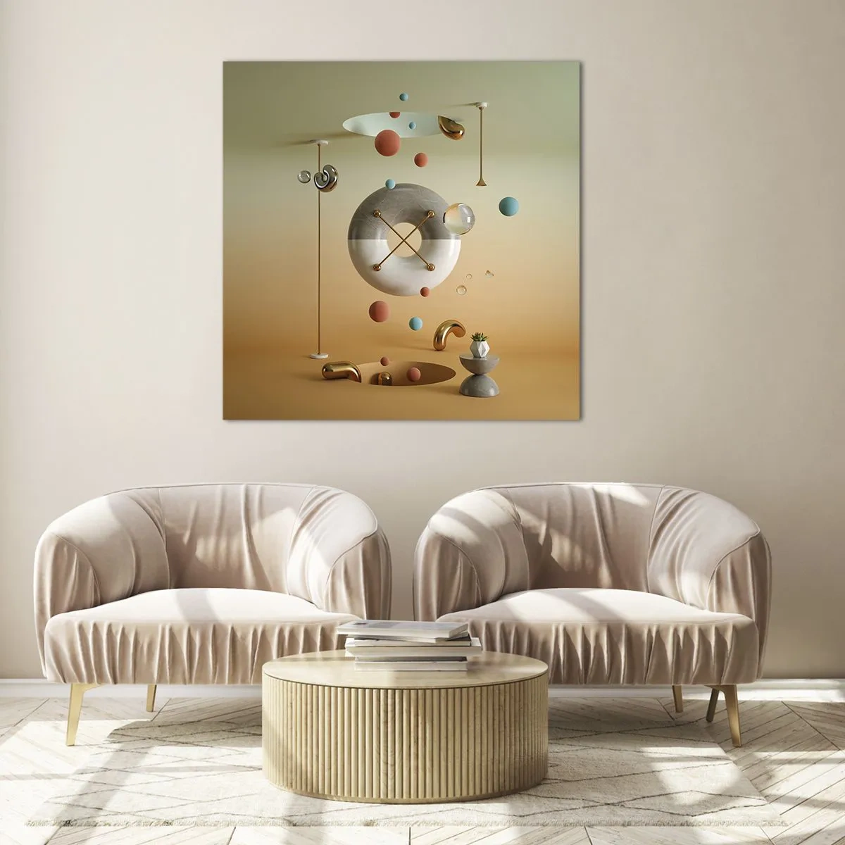 Glastavla - Bild på glas - Vad som helst kan hända - 70x70 cm