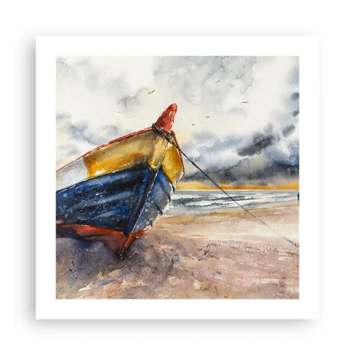 Affisch - Vila på stranden - 50x50 cm