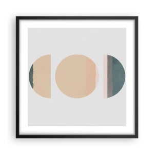 Affisch i svart ram - Hjul efter hjul - 50x50 cm