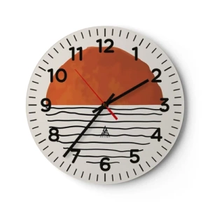 Väggklocka - Klocka på glas - I japansk stämning - 40x40 cm