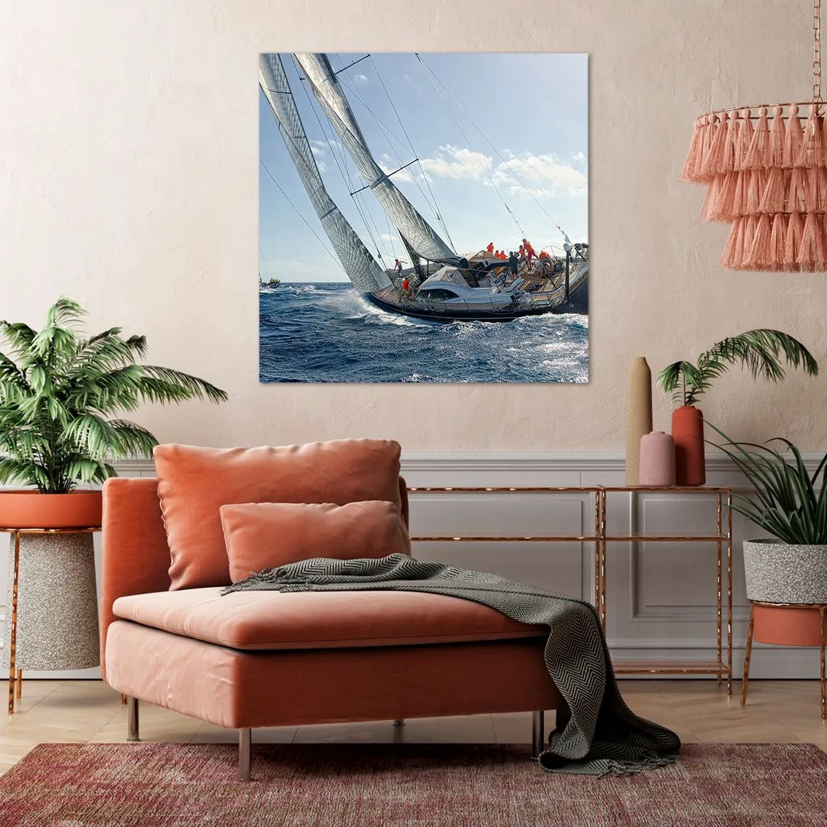 Canvastavla - Bild på duk - Låt bättre vinna - 50x50 cm