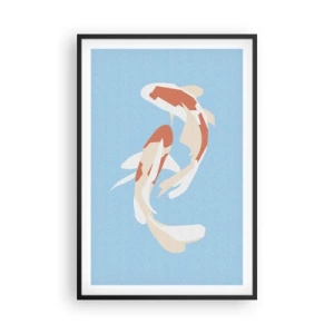 Affisch i svart ram - Spontan synkroniserad simning - 61x91 cm