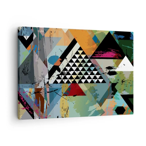 Canvastavla - Bild på duk - En abstrakt komposition av geometriska former och färger. - 70x50cm - Det är så enkelt - Modern väggdekoration för vardagsrum och sovrum ARTTOR