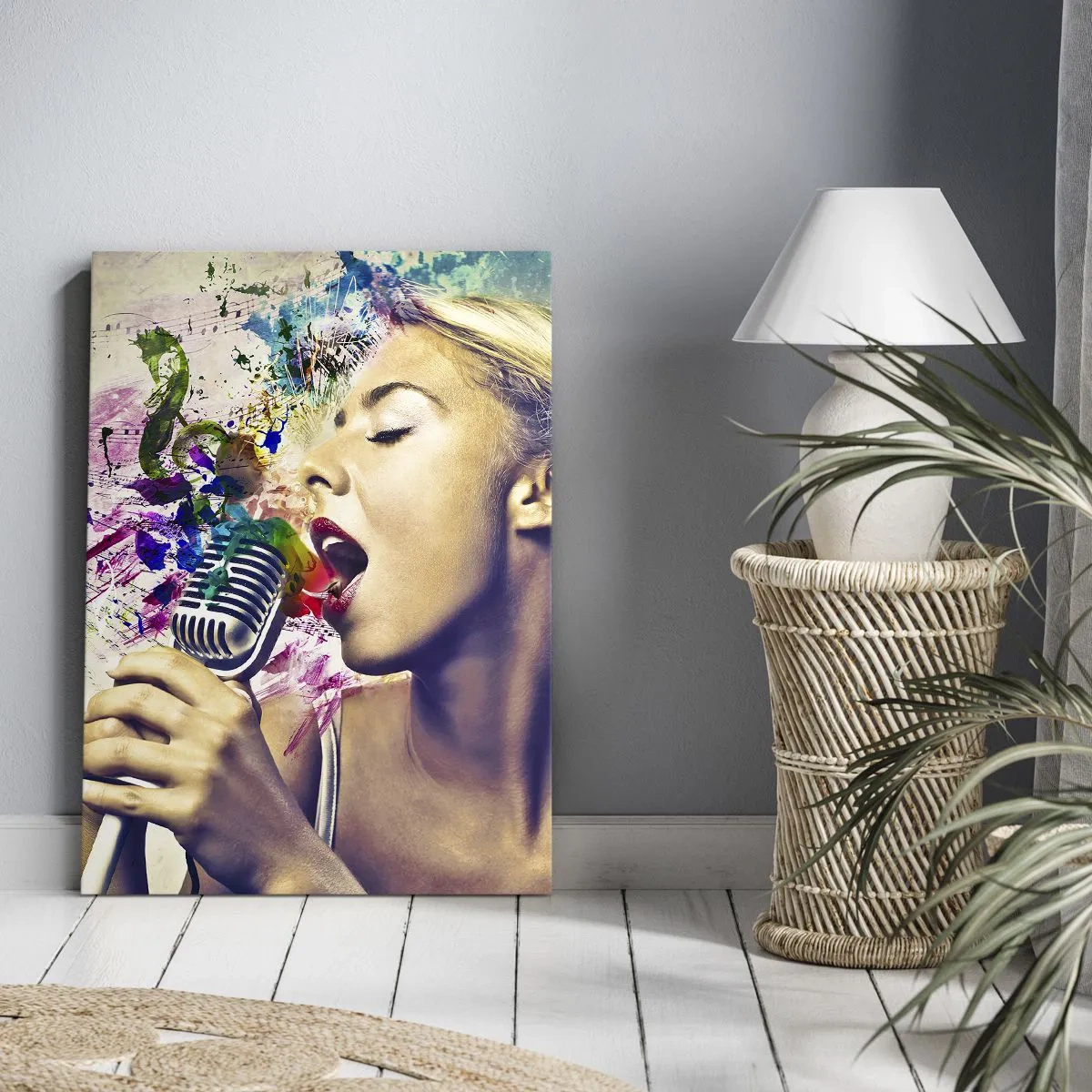 Canvastavla - Bild på duk - Måla världen med rösten - 50x70 cm