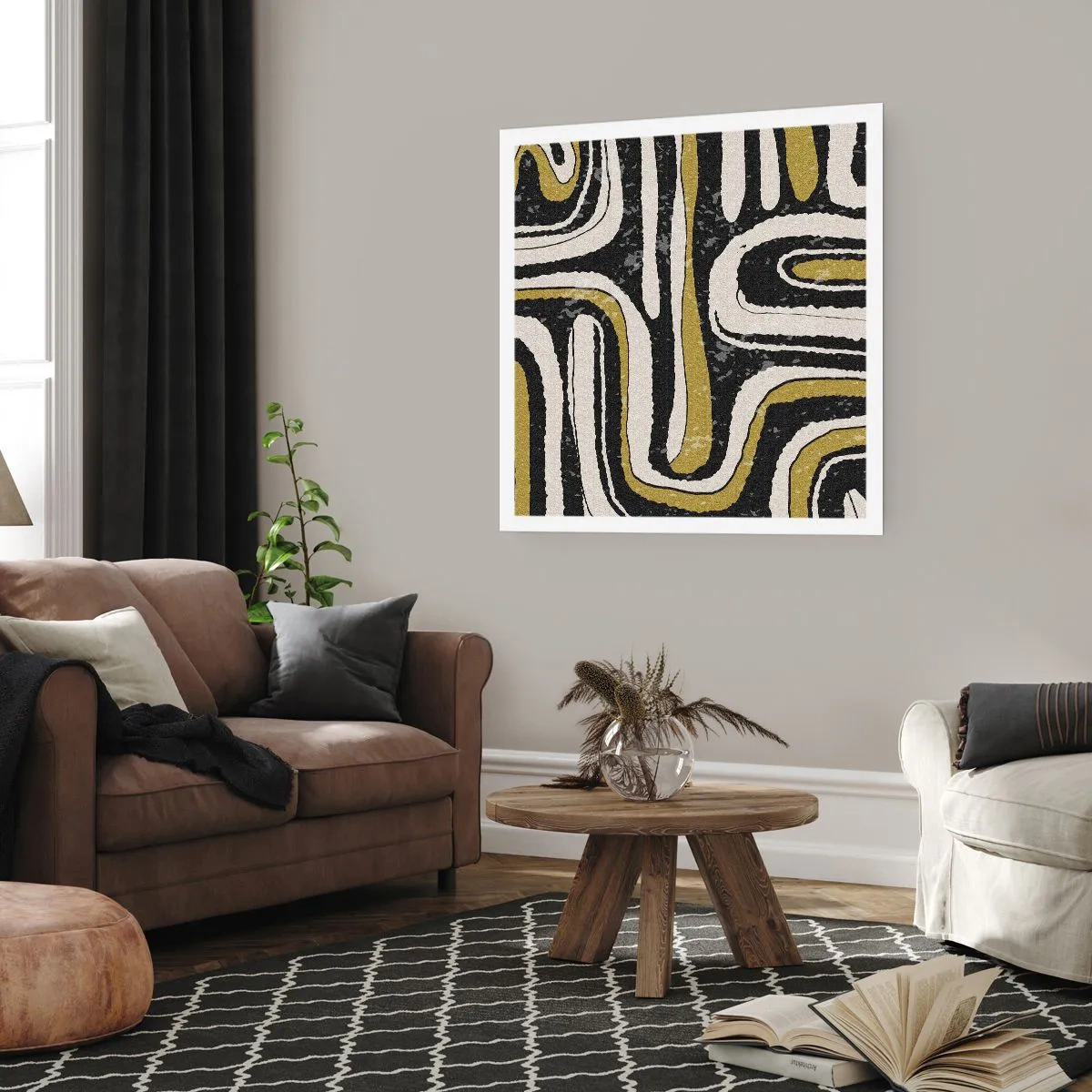 Affisch - Komposition: stråk och gränder - 30x30 cm