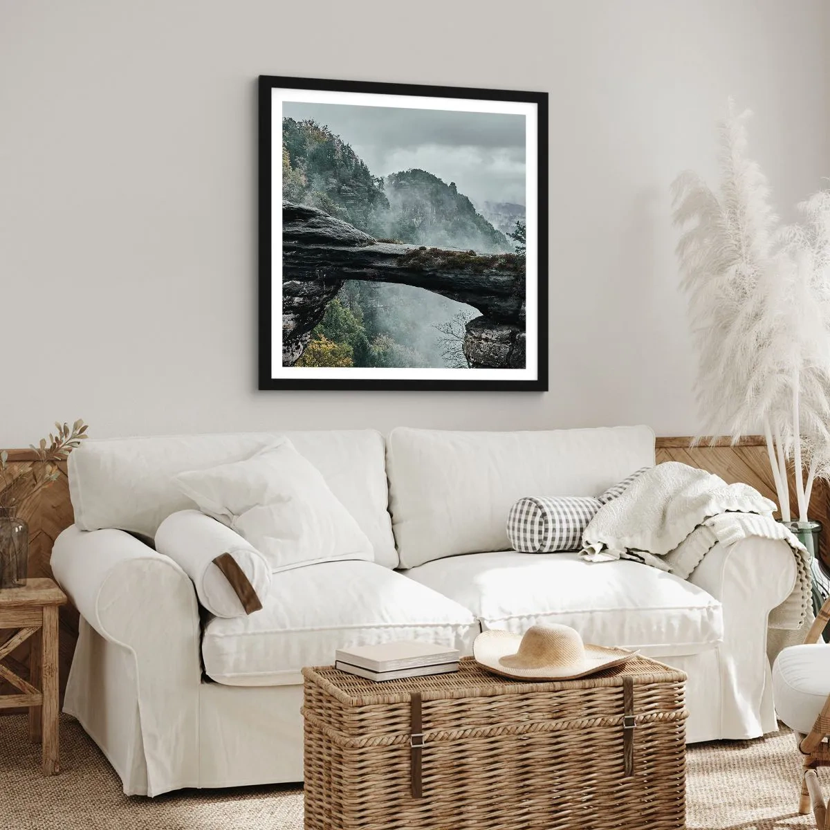 Affisch i svart ram - Äventyret är på väg att börja - 60x60 cm