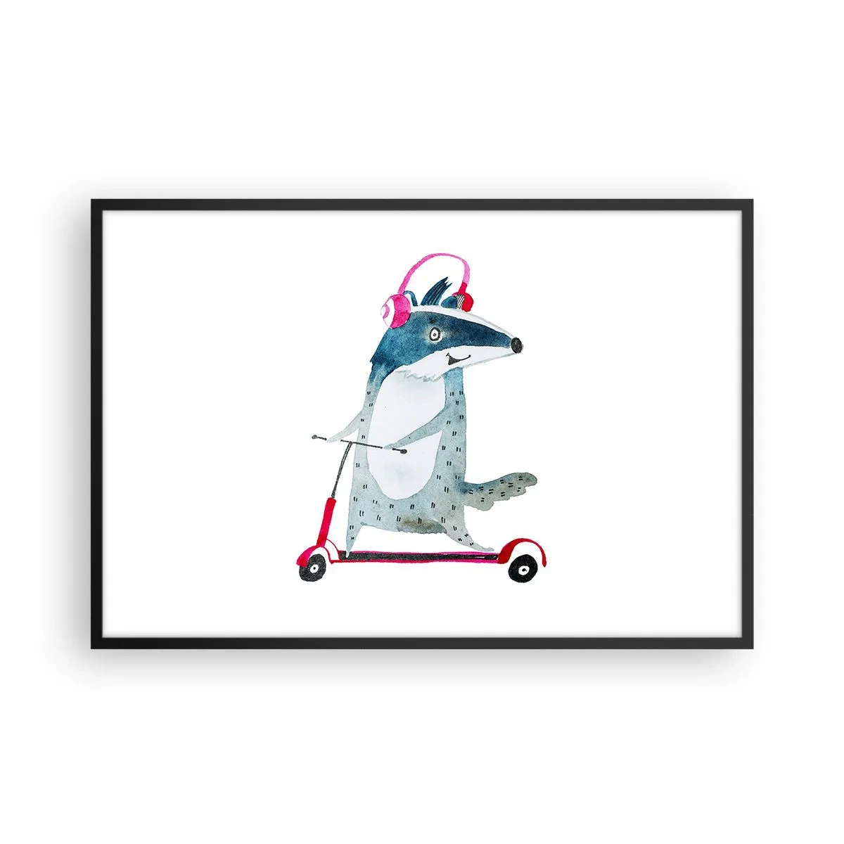 Affisch i svart ram - Grävlingens glädje - 91x61 cm