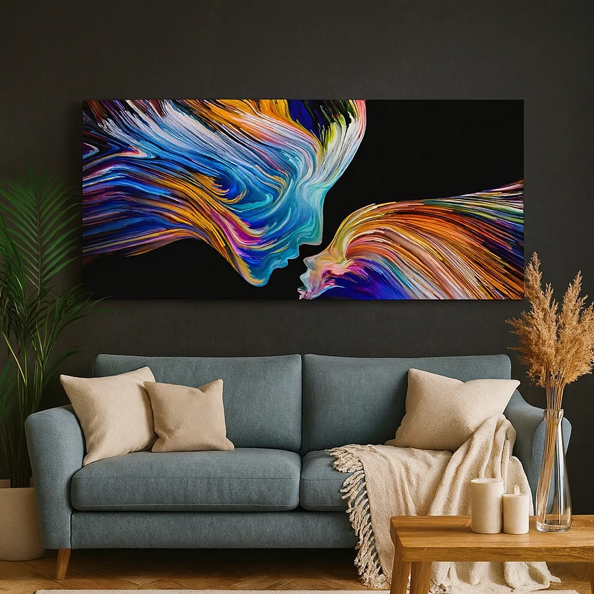 Canvastavla - Bild på duk - Fusion av energi och ljus - 30x30 cm