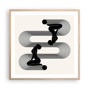 Affisch i ram av ljusek - Sensuell symmetri - 60x60 cm