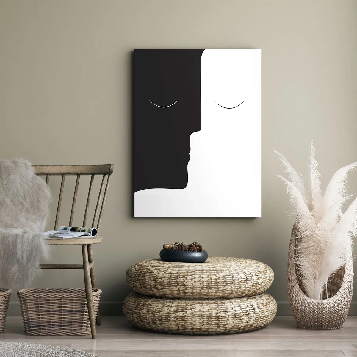 Canvastavla - Bild på duk - Motsatsernas enhet - 45x80 cm