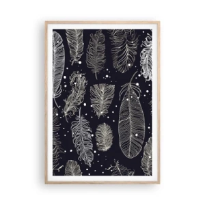 Affisch i ram av ljusek - Fjäderspets - 70x100 cm