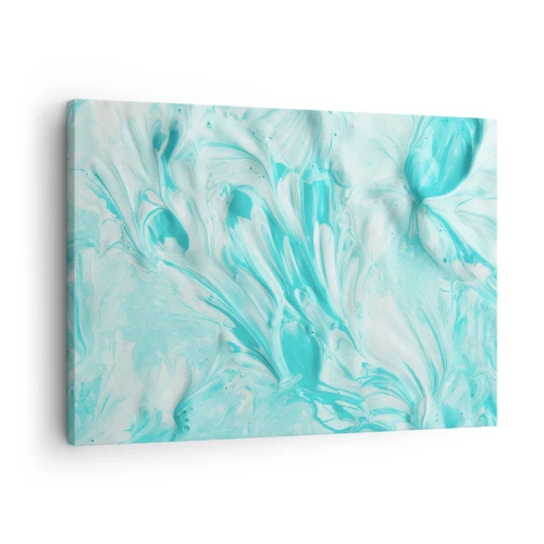 Canvastavla - Bild på duk - Ett abstrakt motiv i pastellfärger av blått och vitt. - 70x50cm - Alltid tillsammans - Modern väggdekoration för vardagsrum och sovrum ARTTOR