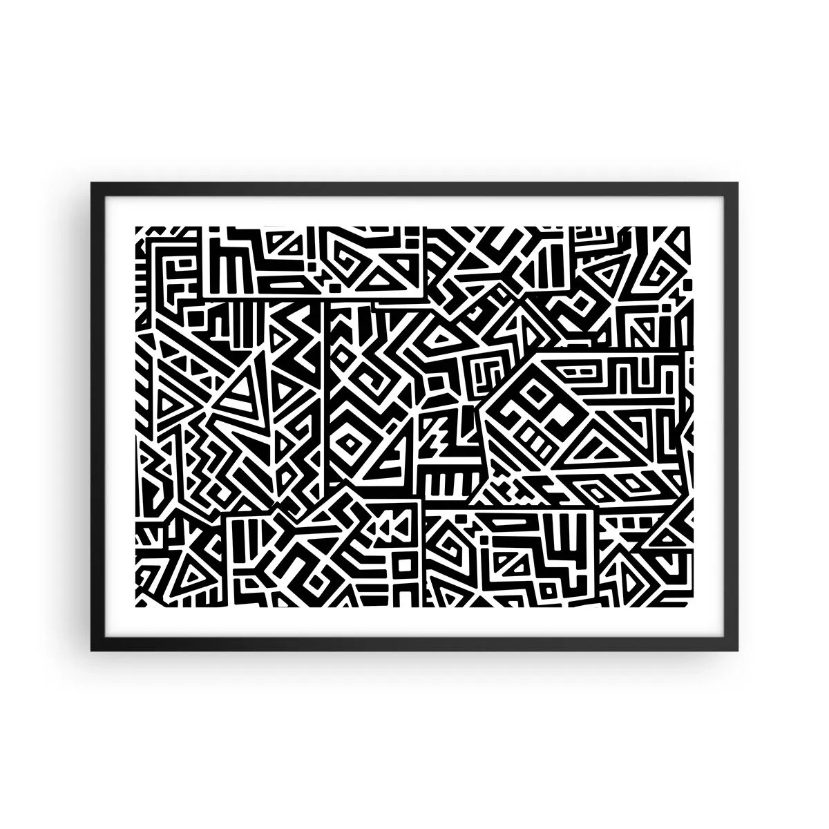 Affisch i svart ram - Prekolumbisk komposition - 70x50 cm