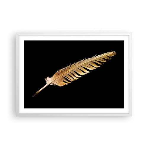 Affisch i vit ram - Fjäder... - 70x50 cm