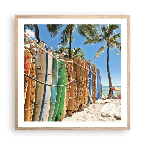 Affisch i ram av ljusek - Solig lek - 60x60 cm