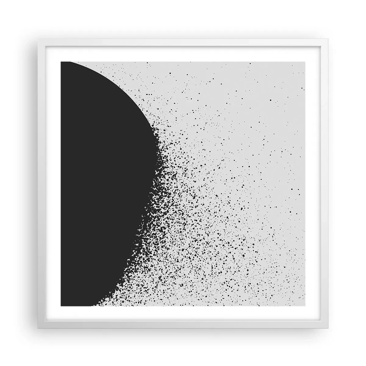 Affisch i vit ram - Partiklarnas rörelse - 60x60 cm