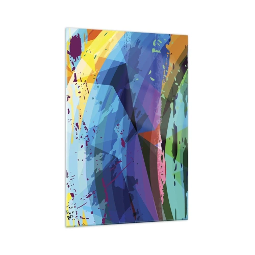 Glastavla - Bild på glas - Färgglad yrsel - 70x100 cm