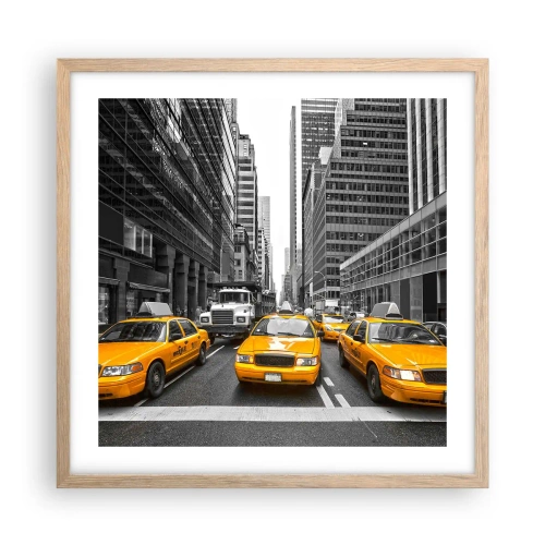 Affisch i ram av ljusek - Vi färgar denna stad - 50x50 cm