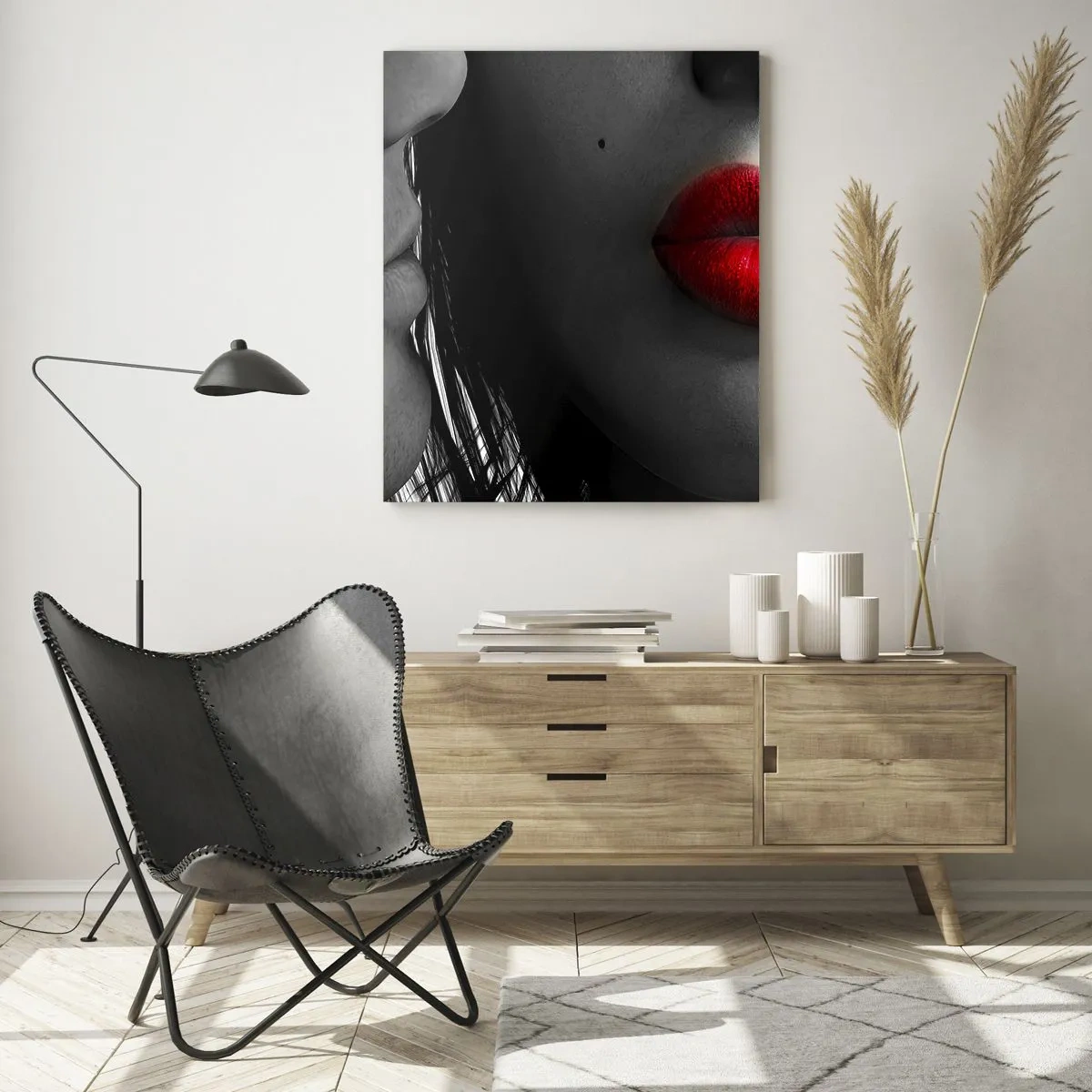 Glastavla - Bild på glas - Ansikte vid ansikte - 80x120 cm