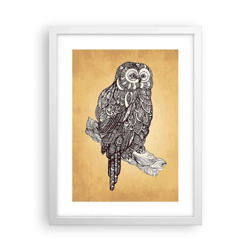 Affisch i vit ram - Invecklade ornament av visdom - 30x40 cm