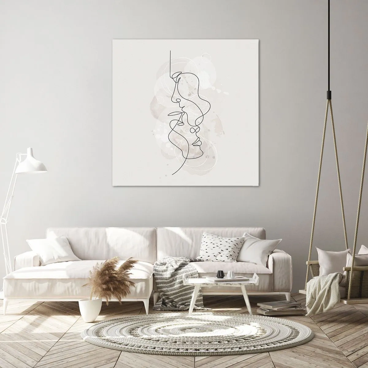 Canvastavla - Bild på duk - Tilltrasslade i famn - 30x30 cm