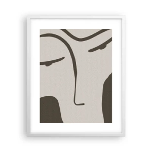 Affisch i vit ram - Som från en målning av Modigliani - 40x50 cm