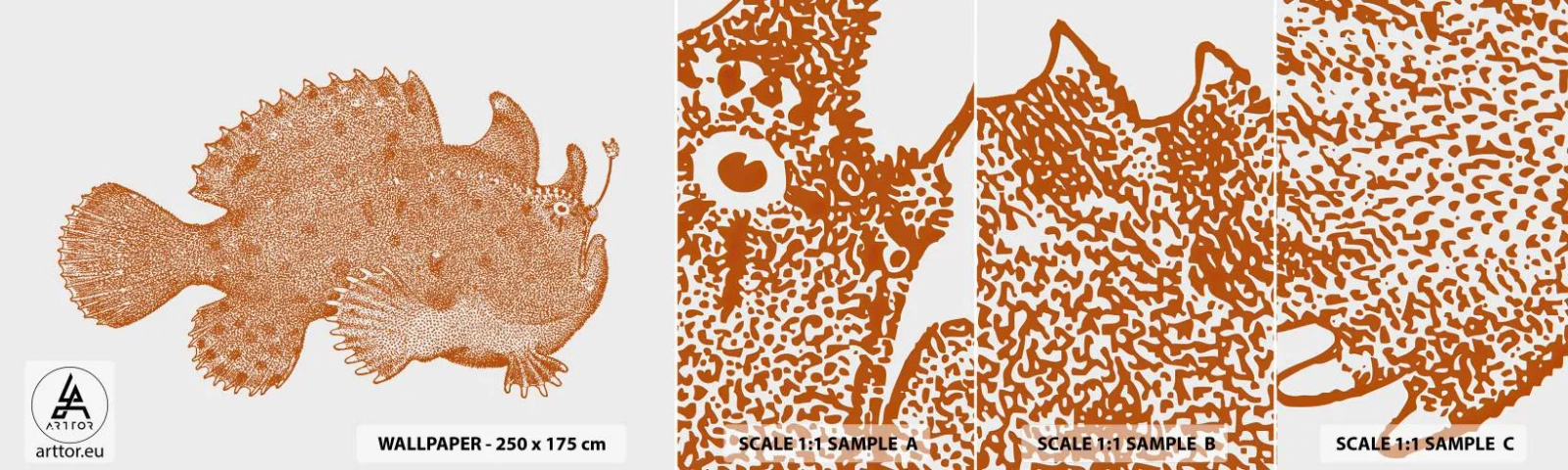 Provbit av självhäftande fototapet Deluxe Sticker - Och ändå en fisk - Havsfisk, Hav, Seaside - 100x30 cm