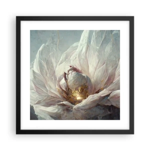Affisch i svart ram - Blommar en gång på hundra år - 40x40 cm