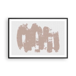 Affisch i svart ram - Abstraktion i mjuk rosa - 91x61 cm