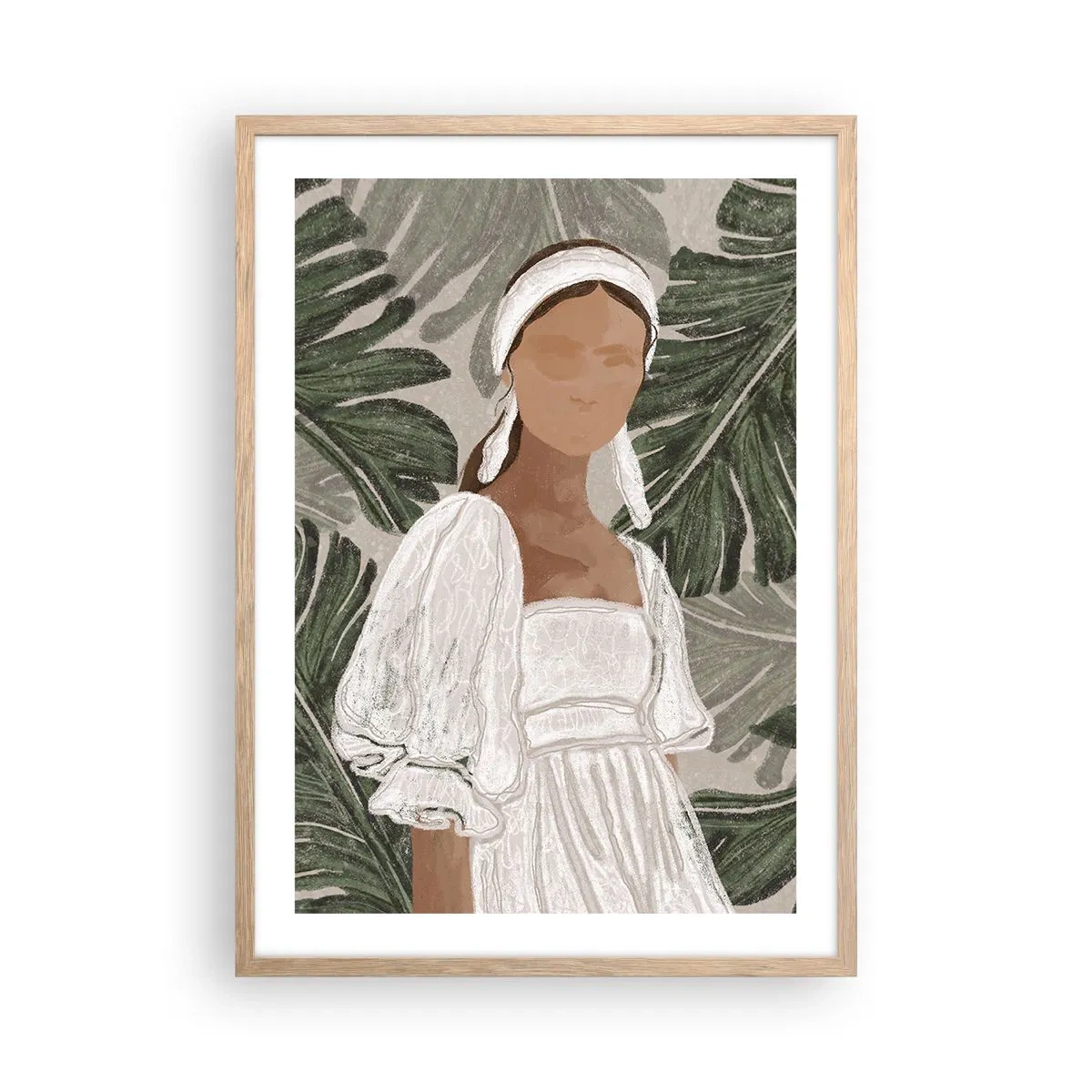 Affisch i ram av ljusek - Exotiskt porträtt - 50x70 cm